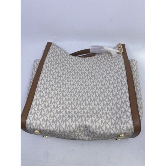 Michael Kors Newbury Medium Chain Vanilla Acorn Pebbled Leather Shoulder… - Picture 9 of 11